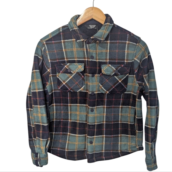 Member's Mark Sherpa Lined Plaid Snap Button-Up Shacket Size Large (10/12) - Picture 1 of 10